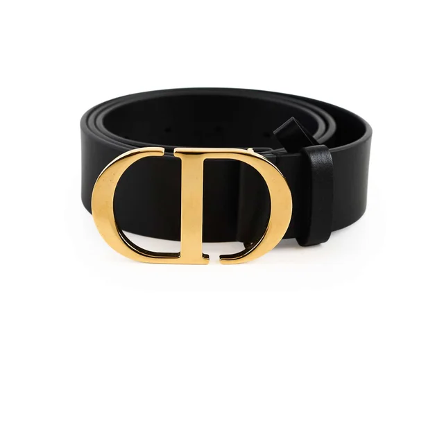 Dior 30 Montaigne Belt Calfskin Black size 90 in Black Calfskin from The Purse Affair