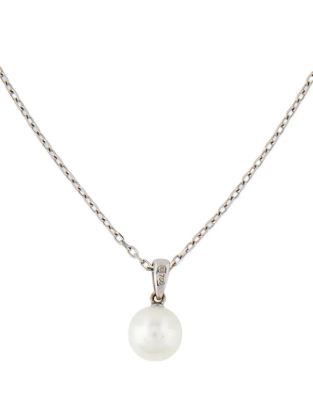 Mikimoto 18K Pearl Drop Pendant, 24" in multicolor from The RealReal