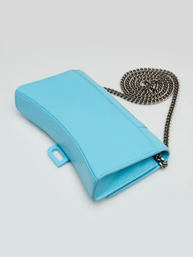Balenciaga Azur Calfskin Leather Hourglass Chain Crossbody Bag in Calfskin from Yoogis, photo 3 of 10