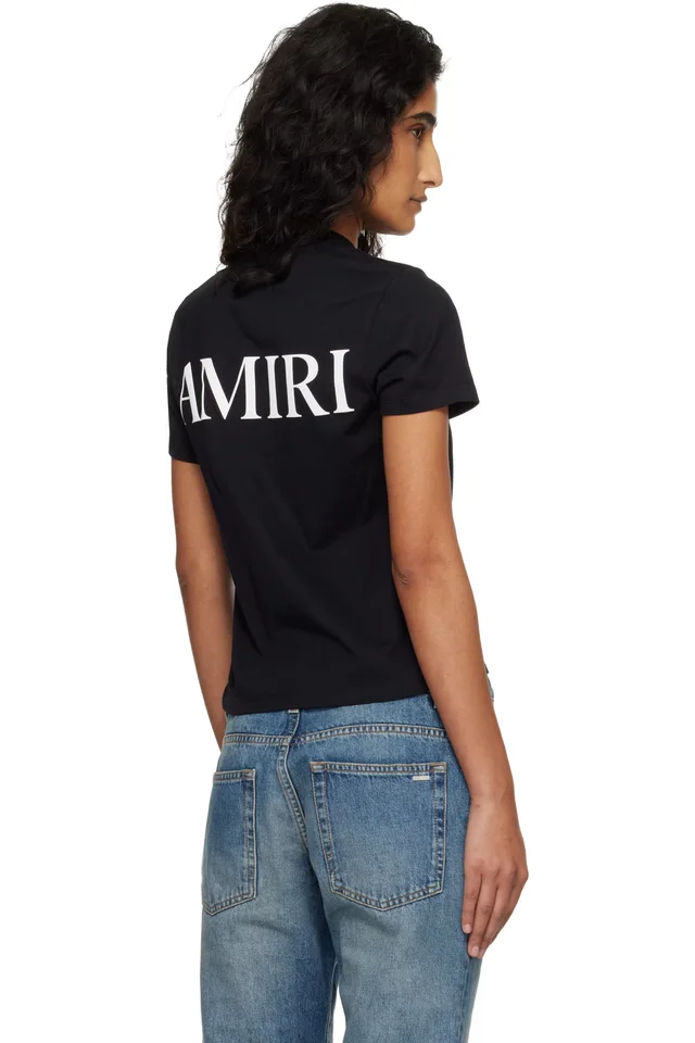 AMIRI Black MA Core Logo T-shirt, photo 3 of 4 from SSENSE