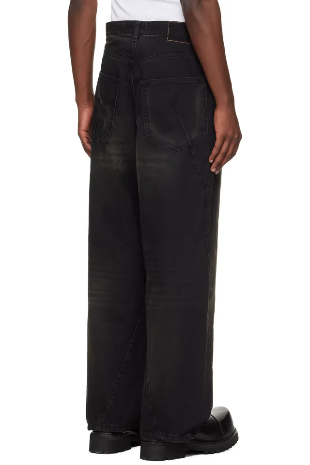 VETEMENTS Black Spiral Jeans, photo 3 of 4 from SSENSE