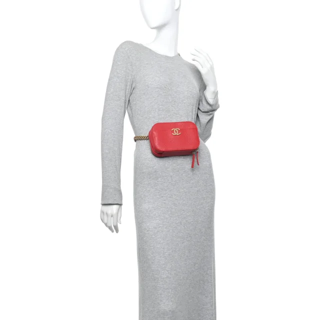 Chanel Caviar Quilted Waist Bag Red in Red Caviar leather from FASHIONPHILE, photo 2 of 15