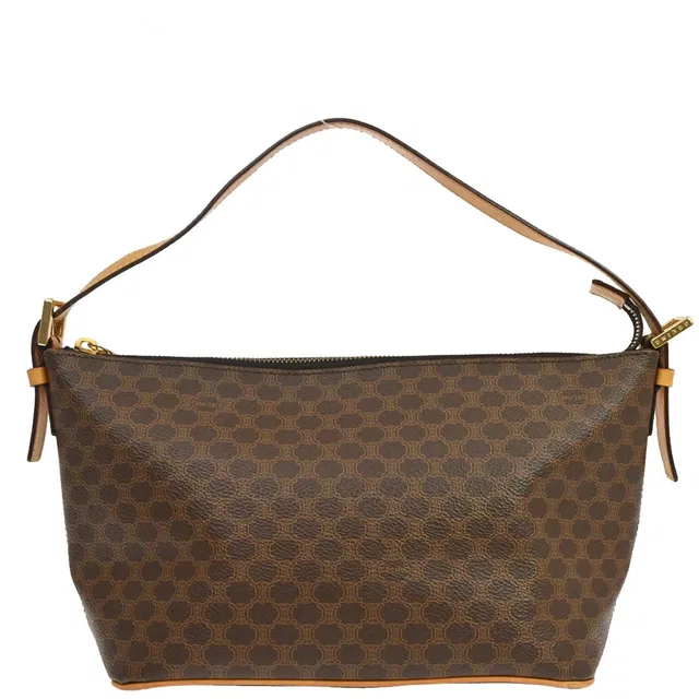 Celine Brown Macadam Handbag in Brown Leather from AMORE Vintage Tokyo