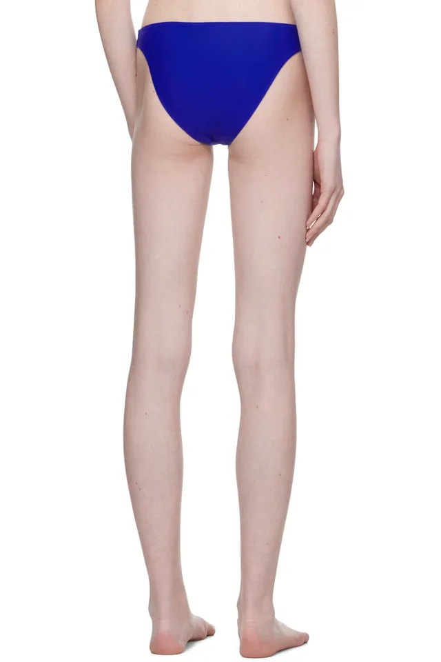 GANNI Blue Printed Bikini Bottoms, photo 3 of 3 from SSENSE