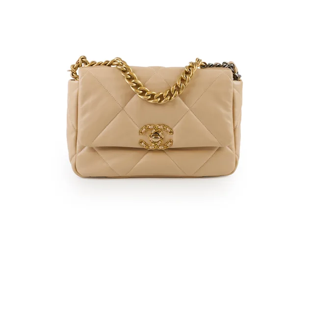 Chanel 19 Small Beige 31 Series in Beige Leather from The Purse Affair