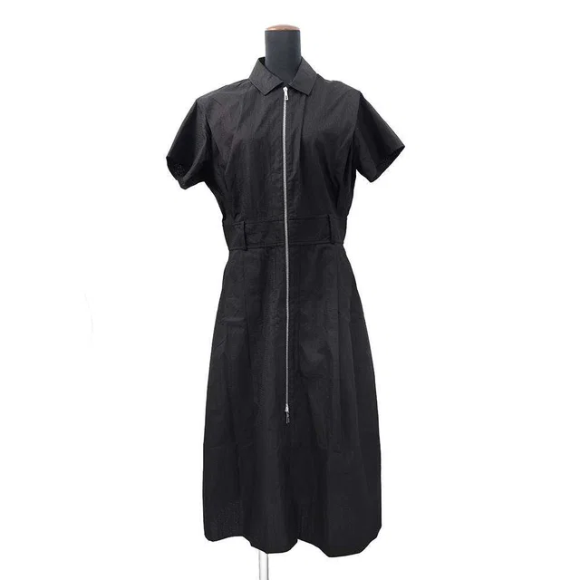 Hermès Zip-up Dress Mosaique motif Size 40 Black Cotton100% in Black from GALLERY RARE