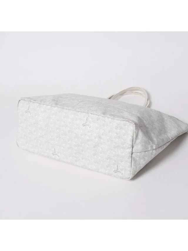 Goyard Saint Louis Pm Tote Bag White Leather in white|black Leather from Poshmark, photo 10 of 16