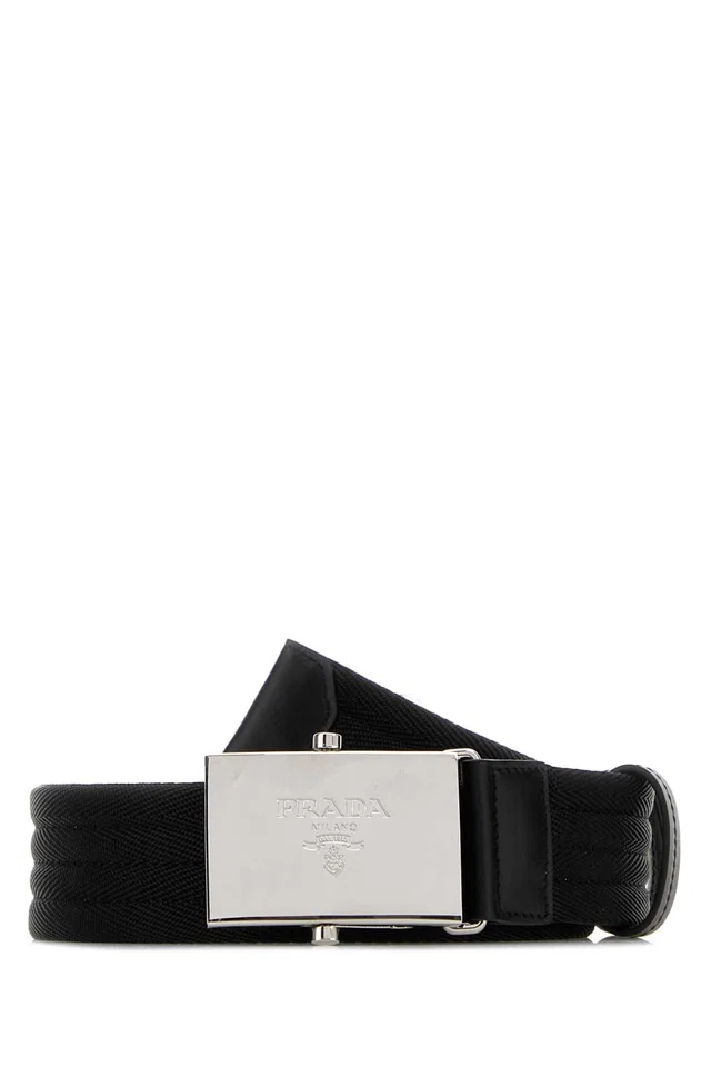 Prada Belt — Black in Black Woven leather from HEWI