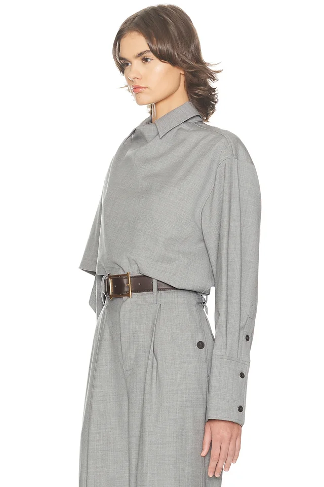Helsa The Left Bank Layered Shirt in Grey Melange, photo 3 of 5 from REVOLVE (Canada)