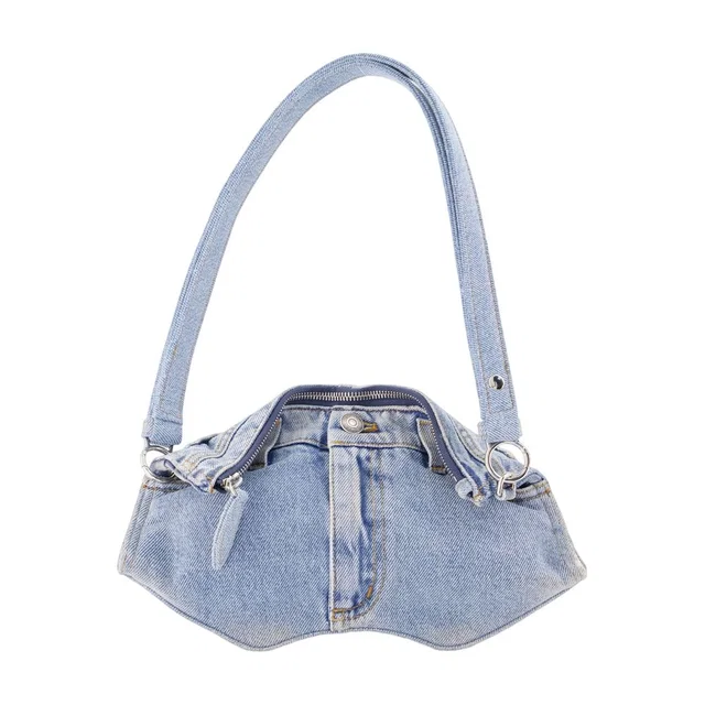 Alexander McQueen Manta Shoulder Bag — Blue Denim in Blue Denim from HEWI