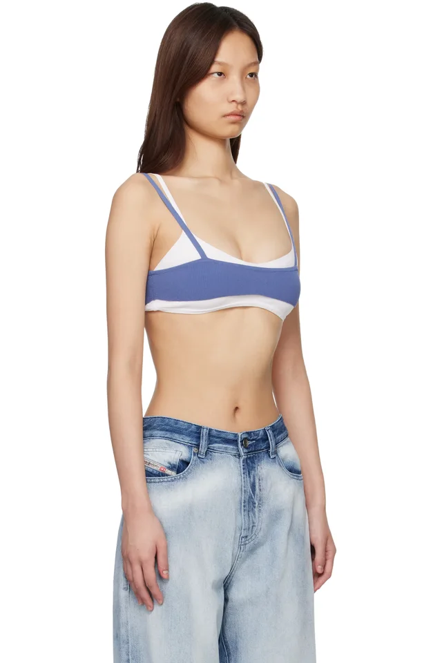 Diesel Navy & White M-Zelda Bralette Top, photo 2 of 4 from SSENSE