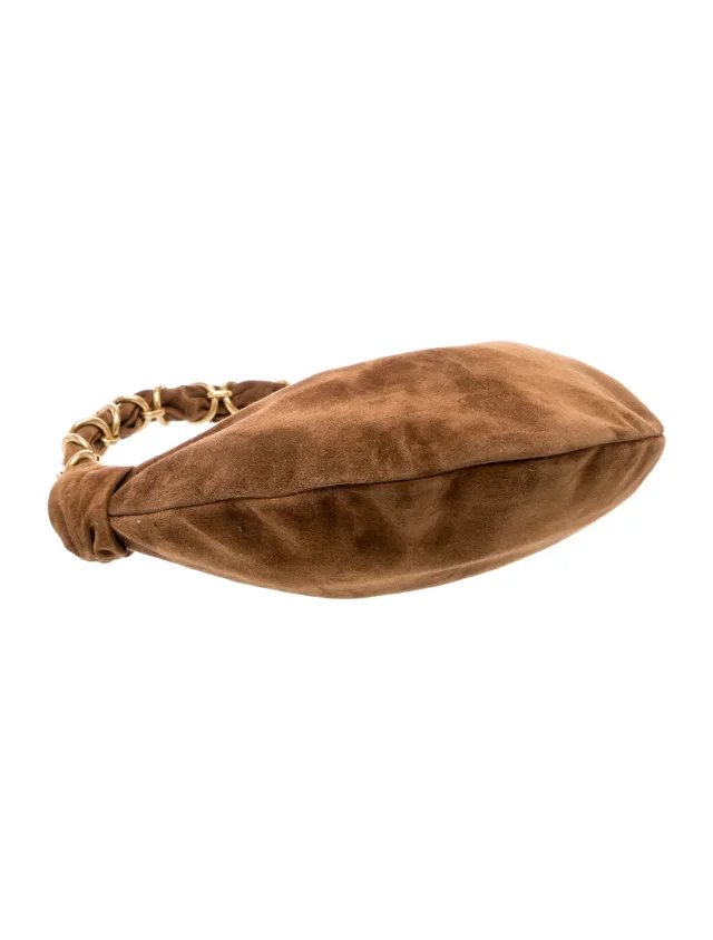 Saint Laurent Suede Top Handle Bag Mini 2025 in brown|red Suede from The RealReal, photo 5 of 6