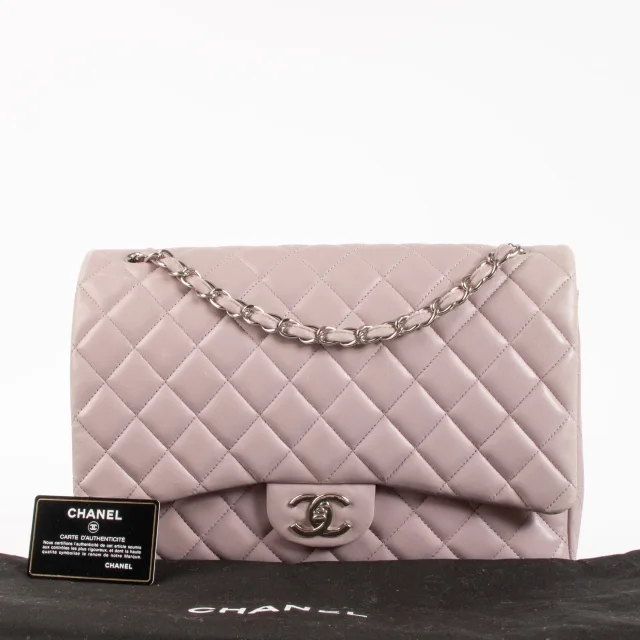 Chanel Mauve Lambskin Maxi Classic Bag in Lambskin from Labellov, photo 2 of 10