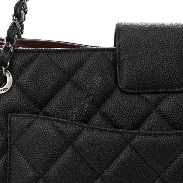 Chanel Caviar Quilted Large CC Accordion Shopping Bag Black in Black Caviar leather from FASHIONPHILE, photo 11 of 12