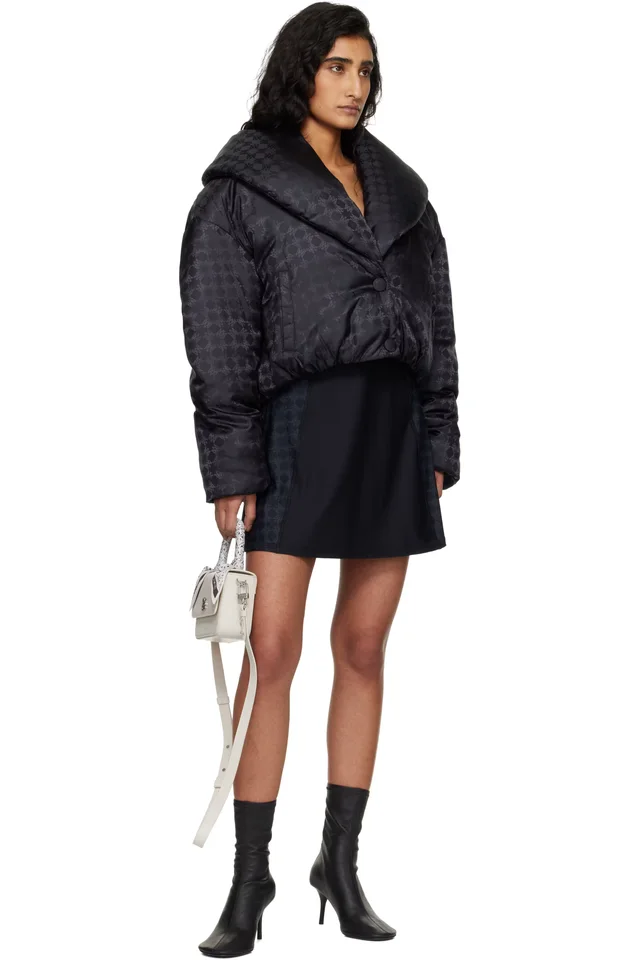 AMIRI Black MA Quad Shawl Down Jacket, photo 4 of 4 from SSENSE