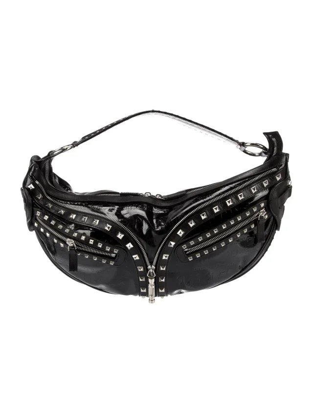 Versace Top Handle Other bag in Black Satin from The RealReal