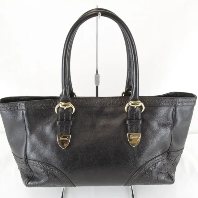 Gucci Guccissima Leather Tote Bag in Black Leather from LuxUness, photo 2 of 9