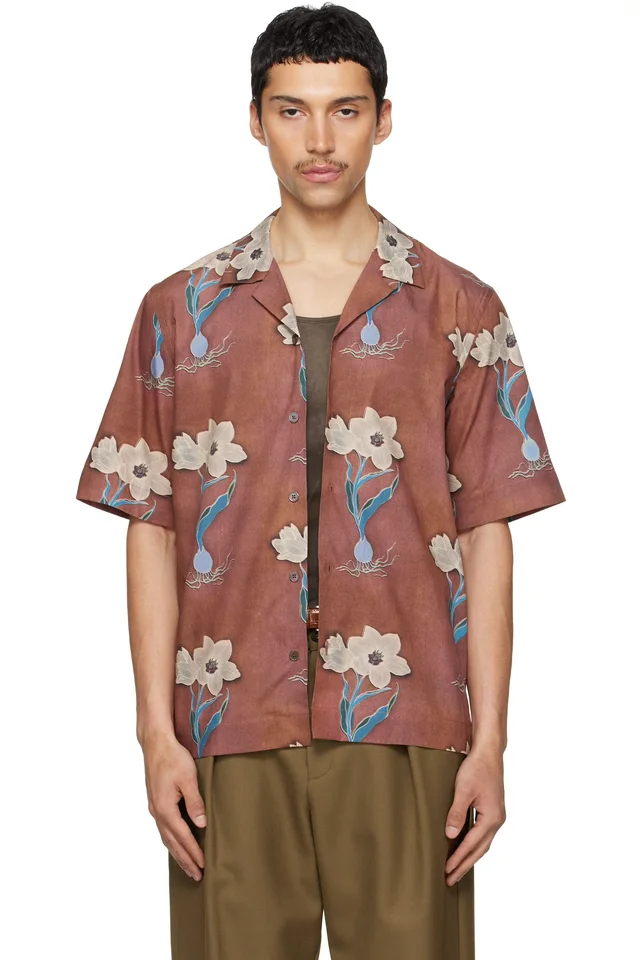 Paul Smith Brown S/S Regular Fit Shirt, image 1 of 1 from SSENSE