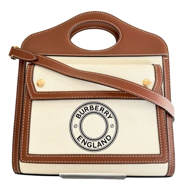 Burberry Pocket Bag Canvas Calf 2way Bag in Canvas from LuxUness