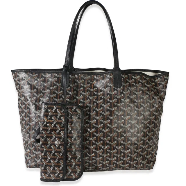 Goyard Black Goyardine Canvas Saint Louis PM in Black Canvas from myGemma