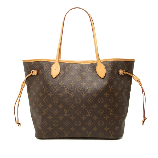 Brown Louis Vuitton Monogram Neverfull MM Tote Bag in Brown Coated canvas from Designer Revival