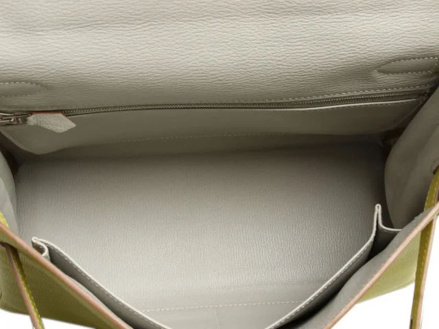 Hermès Lime Epsom and Gris Perle Candy Collection Kelly 32 in Grey Epsom leather from Ann's Fabulous Finds, photo 10 of 11