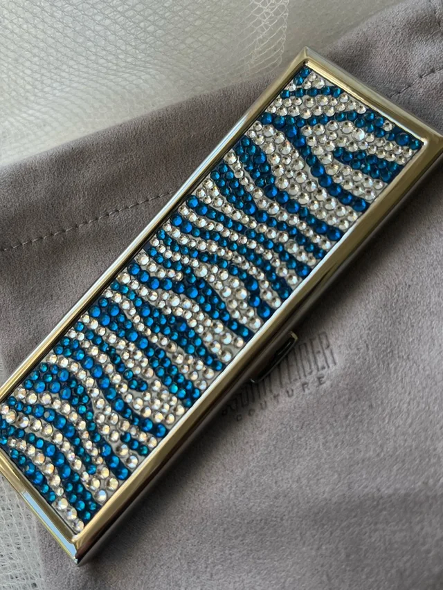 Judith Leiber Vintage Blue And Silver Crystal Mirror Case, Like New in blue|gray|silver from Poshmark