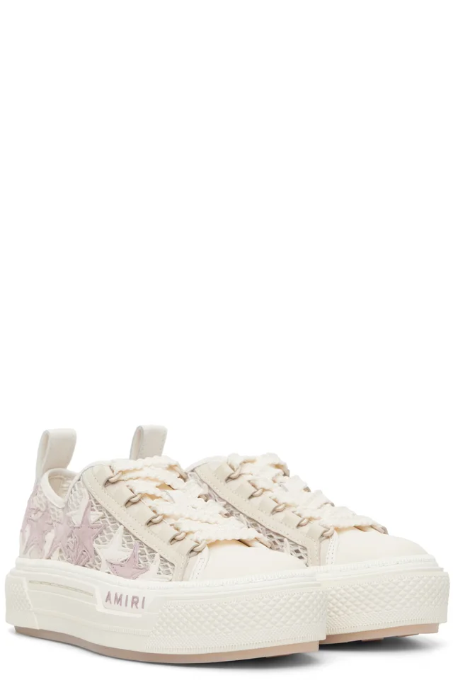AMIRI Off-White Mesh Stars Court Low Sneakers, photo 4 of 5 from SSENSE