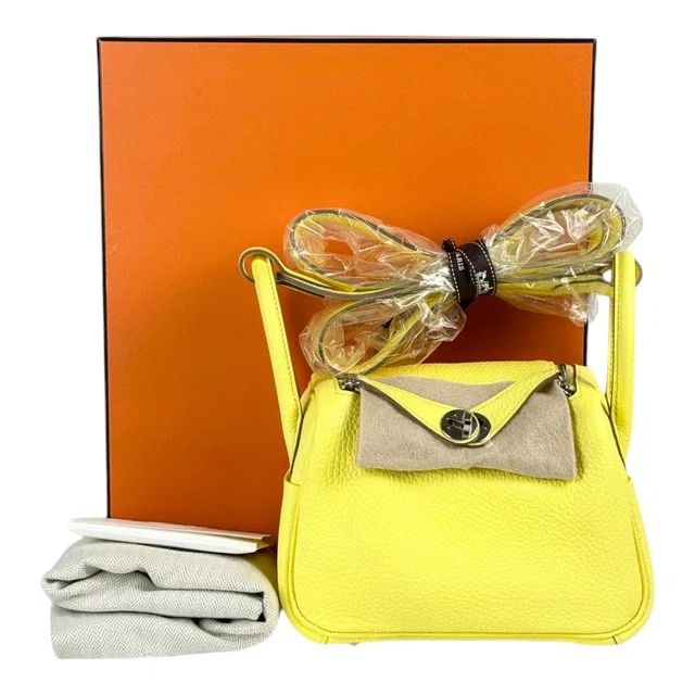 Hermès Lindy Mini Lime Bag in Clemence in Clemence leather from Luxury Promise