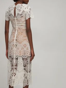 Self-portrait V-neck midi dress in 100% Polyester, photo 3 of 8 from LUISAVIAROMA