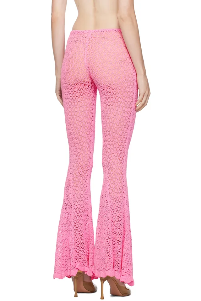 Blumarine Pink Flared Trousers, photo 3 of 4 from SSENSE