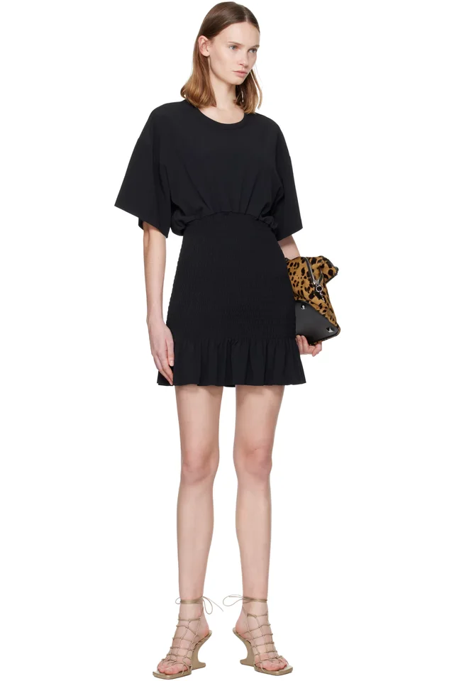 The Attico Black Fluid Cady Minidress, photo 4 of 4 from SSENSE