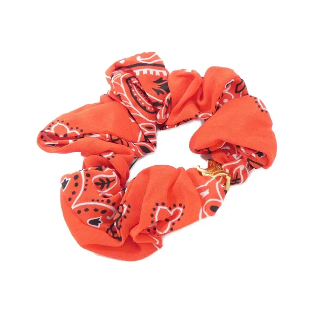 CELINE hair accessories in RED/GOLD metal fittings silk from KOMEHYO