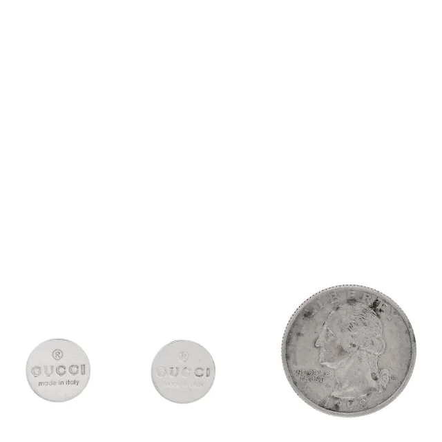 Gucci Sterling Silver Logo Round Earrings in Silver from FASHIONPHILE, photo 2 of 4