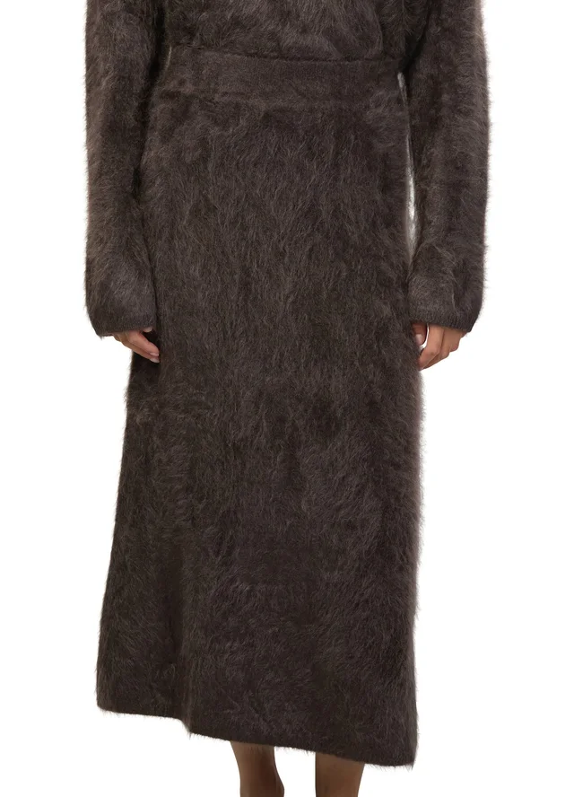 LISA YANG Asta Iconic cashmere skirt in Brown 100% cashmere, photo 4 of 6 from 24S (US)