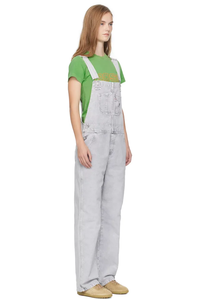 Carhartt Work In Progress Gray Bib Straight Overalls, photo 2 of 2 from SSENSE