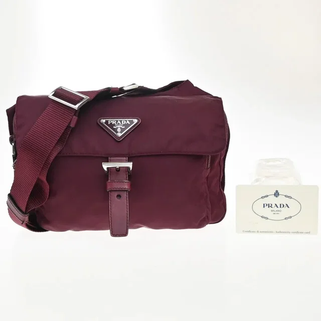 Prada Messenger Printed Tessuto Red Nylon Bag in Red Nylon from HEWI
