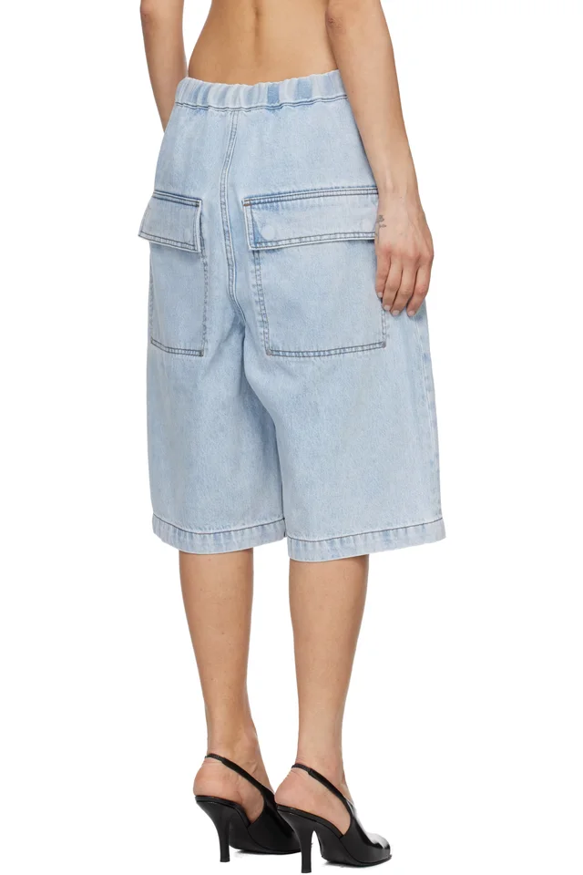 Entire Studios Blue Spar Denim Shorts, photo 3 of 4 from SSENSE