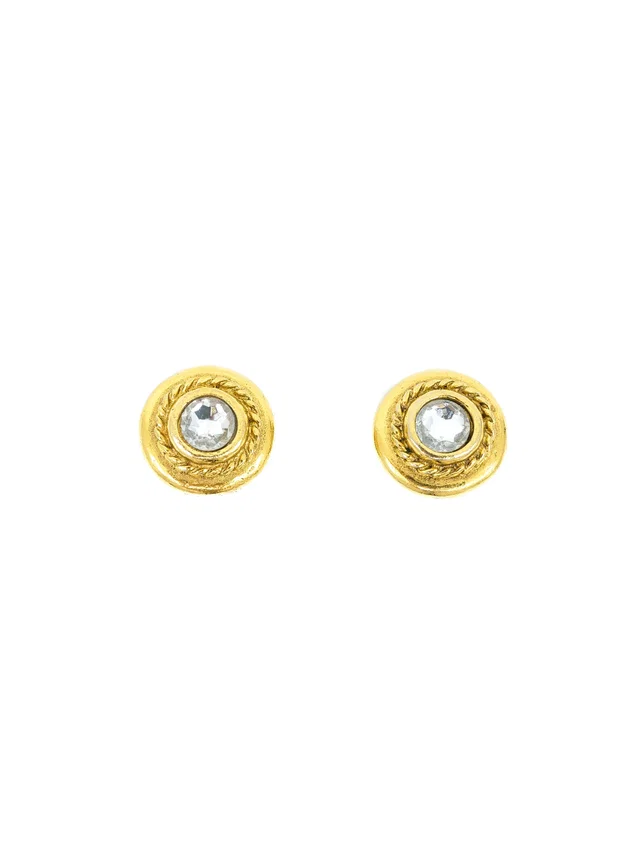 Chanel Rope Accent Crystal Earrings from Arcade Vintage