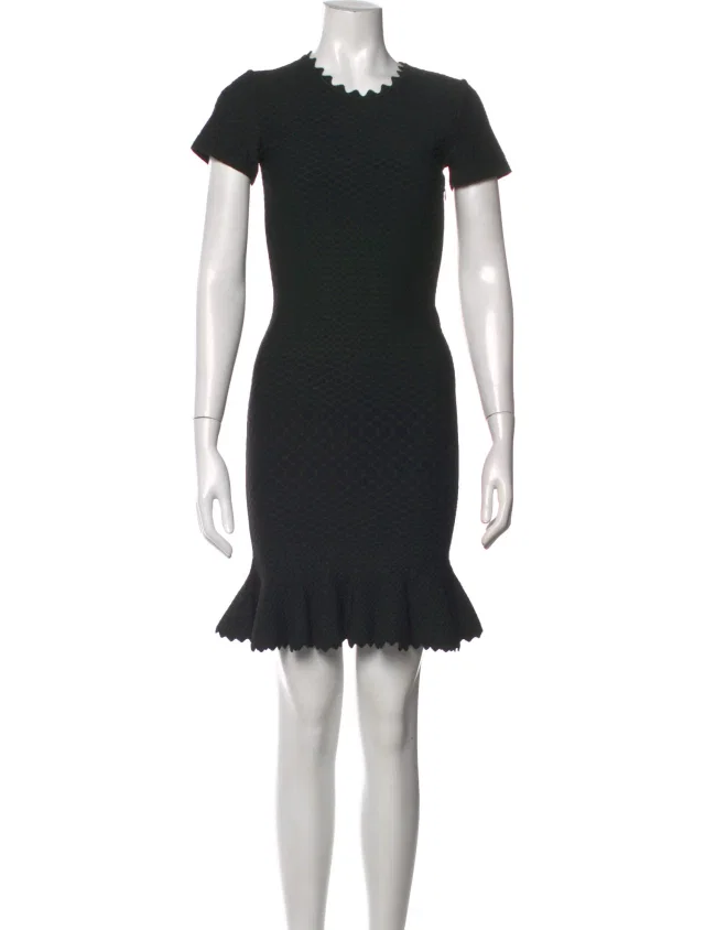 Alaïa Crew Neck Mini Dress in black from The RealReal