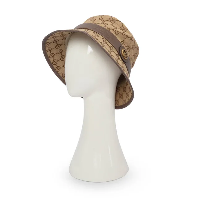 Gucci GG Canvas Bucket Hat in Beige Canvas from Blue Spinach