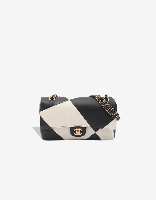 Chanel Timeless Medium Lamb Black / White in Black, Multicolour, White Lambskin from SACLÀB