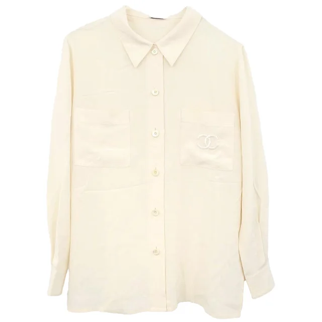 Chanel Blouse Shirt Ivory in White from AMORE Vintage Tokyo