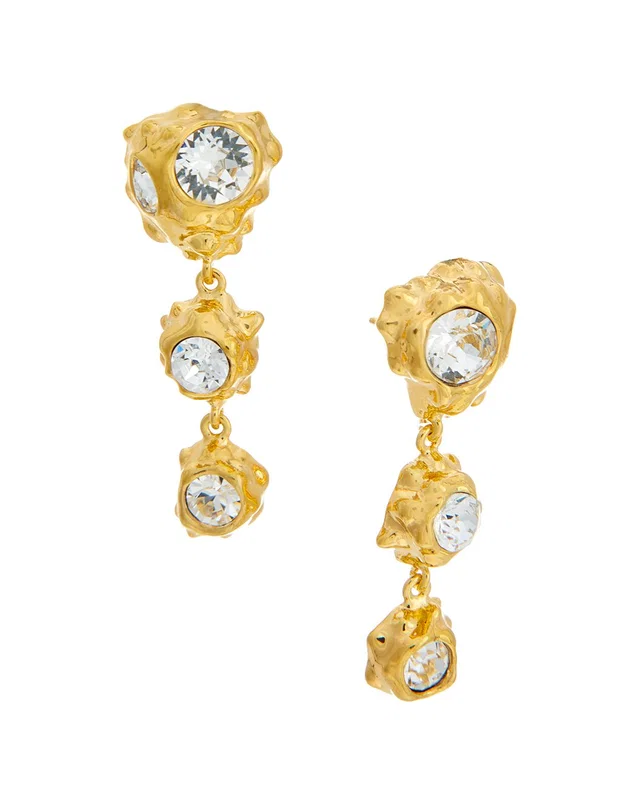 Oscar de la Renta Textured Scramble Triple Drop Earrings, image 1 of 1 from Gilt