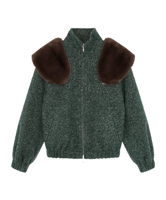 SHUSHU TONG faux-fur trim zip-up jacket from SENSER, photo 1 of 1