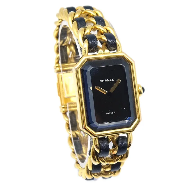Chanel Premiere Watch Gold #M in Gold Leather from AMORE Vintage Tokyo