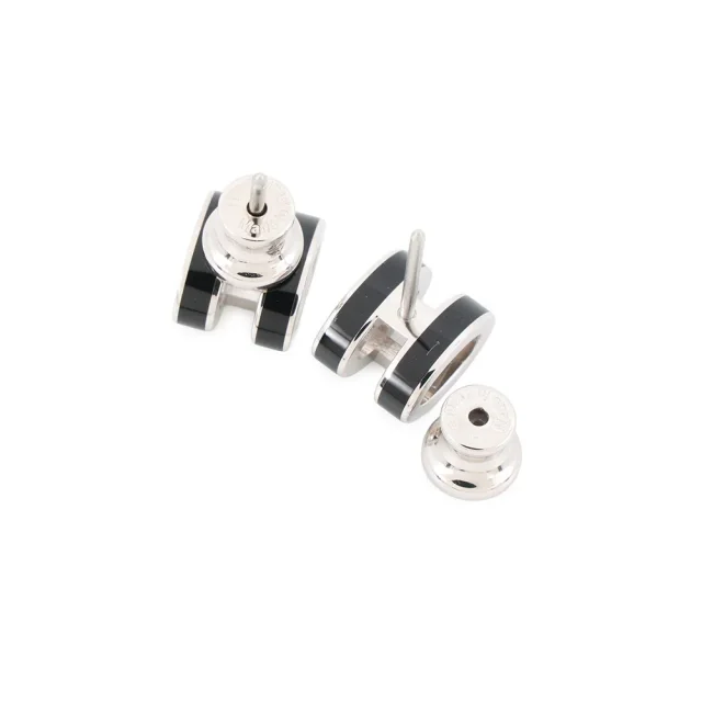 Hermès Pop Ash Earrings Size Mini Black Metal Lacquer in Black from GALLERY RARE, photo 4 of 9