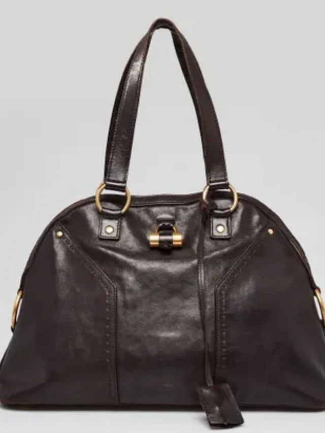 Saint Laurent Vintage Dark Brown Leather Shoulder Bag in brown|red Leather from Poshmark, photo 1 of 1