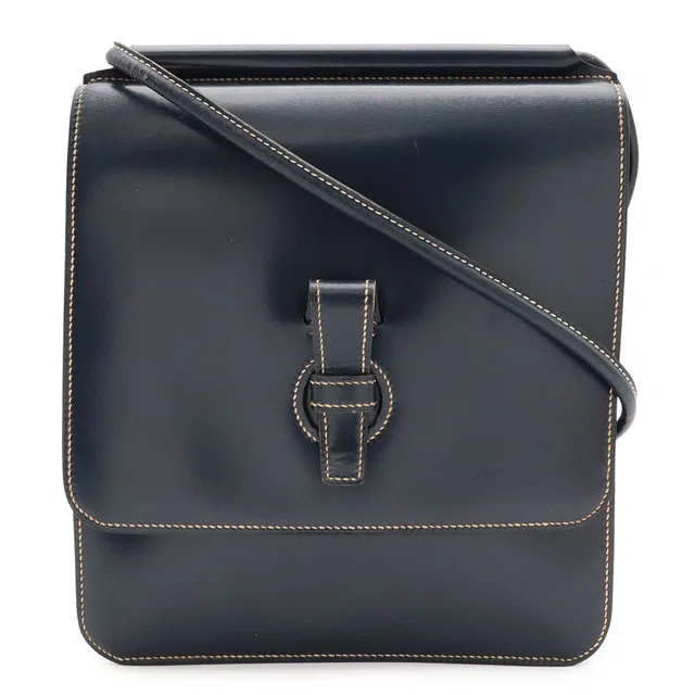 Hermès Shoulder Bag Pochette Crossbody Box Calf Leather Navy in Navy Box leather from The Reluxe