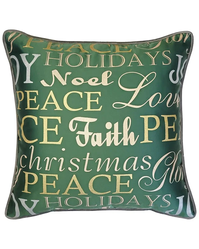 Edie@Home Holiday Typography Decorative Pillow Cover, image 1 of 1 from Rue La La